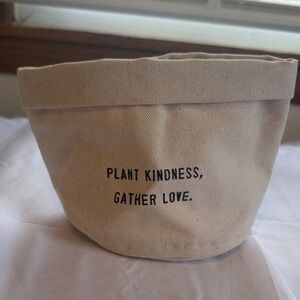 Tan Canvas Planter with Inspirational Quote